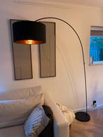 Moderne Booglamp Zwart met Gouden Kap, Ophalen, Zo goed als nieuw, Metaal, 150 tot 200 cm