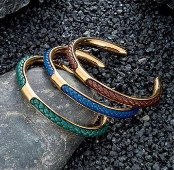 Heren Gekleurde Leren Manchet Armband – Nieuw & Stijlvol beschikbaar voor biedingen