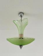 Art Deco Plafondlamp Jaren 30 Vintage Design, Ophalen, Gebruikt, Glas, Minder dan 50 cm