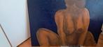 Naakte dame olie op doek 70cm bij 100cm, Antiek en Kunst, Kunst | Schilderijen | Klassiek, Ophalen
