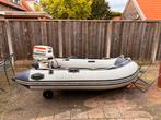 Mach rubberboot met 2 motoren, Watersport en Boten, Rubberboten, Gebruikt, Hout, Benzine, Minder dan 70 pk