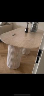 Travertin eettafel, Huis en Inrichting, Tafels | Eettafels, Ophalen, Kunststof, 50 tot 100 cm, Zo goed als nieuw