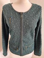 Be Ware maat 42 donkergroen glitter vest 2189, Zo goed als nieuw, Be Ware, Groen, Maat 42/44 (L)