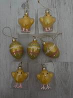7 gele paashangers (kerstbal) ei en kuiken, Ophalen of Verzenden, Zo goed als nieuw