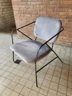 Fauteuil grijs velvet, Ophalen, Zo goed als nieuw