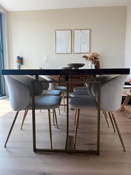 Westwing fluwelen Luisa stoelen, Huis en Inrichting, Stoelen, Gebruikt, Vijf, Zes of meer stoelen, Stof, Overige kleuren, Ophalen