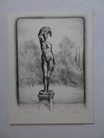 Litho standbeeld van naakte vrouw eigen druk Hans van Dokkum, Antiek en Kunst, Kunst | Litho's en Zeefdrukken, Verzenden