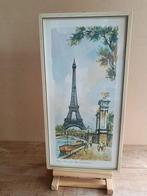 Vintage prent Eiffeltoren Parijs in lijst, 1960 tot 1980, Zo goed als nieuw, Prent, Buitenland