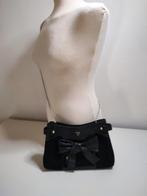 K435 TOV zwart lederen schoudertas - avondtas  zeer fraai, Sieraden, Tassen en Uiterlijk, Tassen | Damestassen, -, Schoudertasje