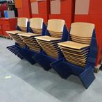 Eromes schoolstoel - blauw metalen frame, Huis en Inrichting, Stoelen, Gebruikt