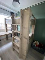 Steigerhouten hoogslaper met bureau en bankje, Huis en Inrichting, Slaapkamer | Stapelbedden en Hoogslapers, Ophalen, Eenpersoons