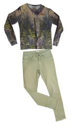 Mooie groen/grijze SCOTCH & SODA skinny jeans maat 16/176., Kinderen en Baby's, Kinderkleding | Maat 176, Broek, Verzenden, Scotch Shrunk