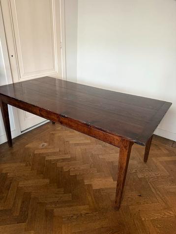 Donkere oud eikenhouten eettafel 180x90 cm beschikbaar voor biedingen