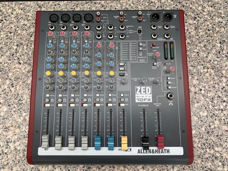 Allen&Heath ZED60-10FX, Muziek en Instrumenten, Mengpanelen, Zo goed als nieuw, 5 tot 10 kanalen, Microfooningang, Ophalen of Verzenden