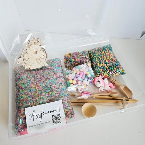 Speelrijst compleet XL Unicorn - sensorisch speelgoed, Kinderen en Baby's, Speelgoed | Educatief en Creatief, Nieuw, Ophalen of Verzenden