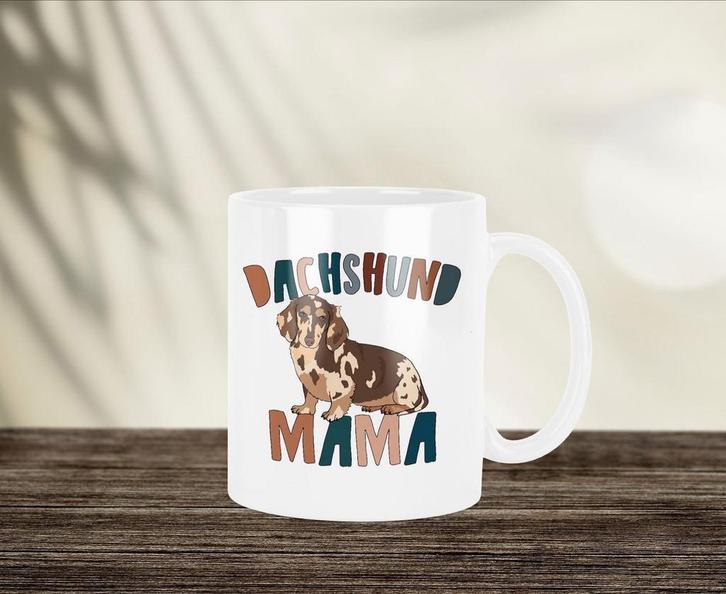 Dachshund Mama mok, Huis en Inrichting, Keuken | Servies, Nieuw, Kop(pen) en/of Schotel(s), Overige stijlen, Ophalen of Verzenden