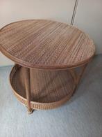 Rotan bijzettafel, Ophalen of Verzenden, Zo goed als nieuw, Rond, Riet