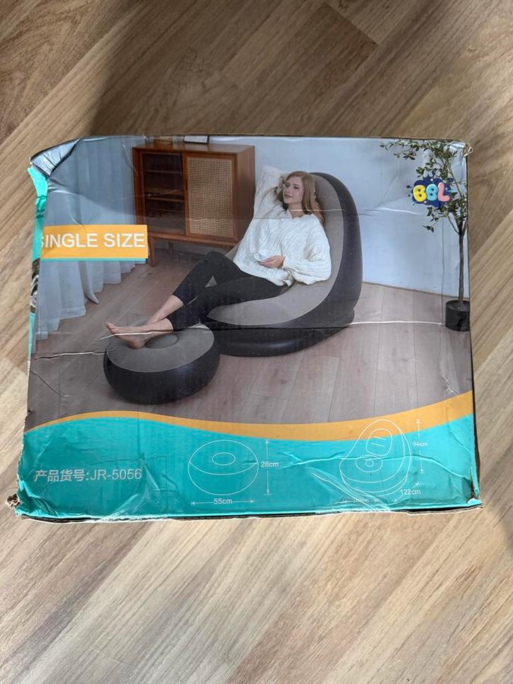 Nieuwe Opblaasbare Lounge Stoel, Huis en Inrichting, Fauteuils, Nieuw, Kunststof, 50 tot 75 cm, 75 tot 100 cm, Ophalen of Verzenden