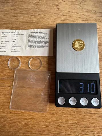Goud penning 3,10 gram munt 14 karaat 585 5euromunt specimen beschikbaar voor biedingen