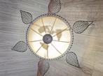 Actie Vintage plafondlamp,  metaal, bloem,  Zonnebloem lamp, Huis en Inrichting, Lampen | Plafondlampen, Ophalen, Gebruikt, Metaal