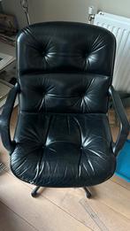 Comforto bureaustoel: zwart, leer,mid century design metaal, Ophalen, Gebruikt, Zwart