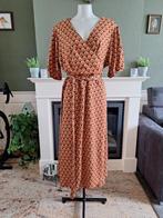 Selfmade pauw stof oranje wikkel jurk 46 48 XXXL, Oranje, Onder de knie, Zo goed als nieuw, Maat 46/48 (XL) of groter