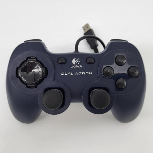 Logitech - Dual Action Gamepad Controller - Blauw, Computers en Software, Joysticks, Zo goed als nieuw, Ophalen of Verzenden