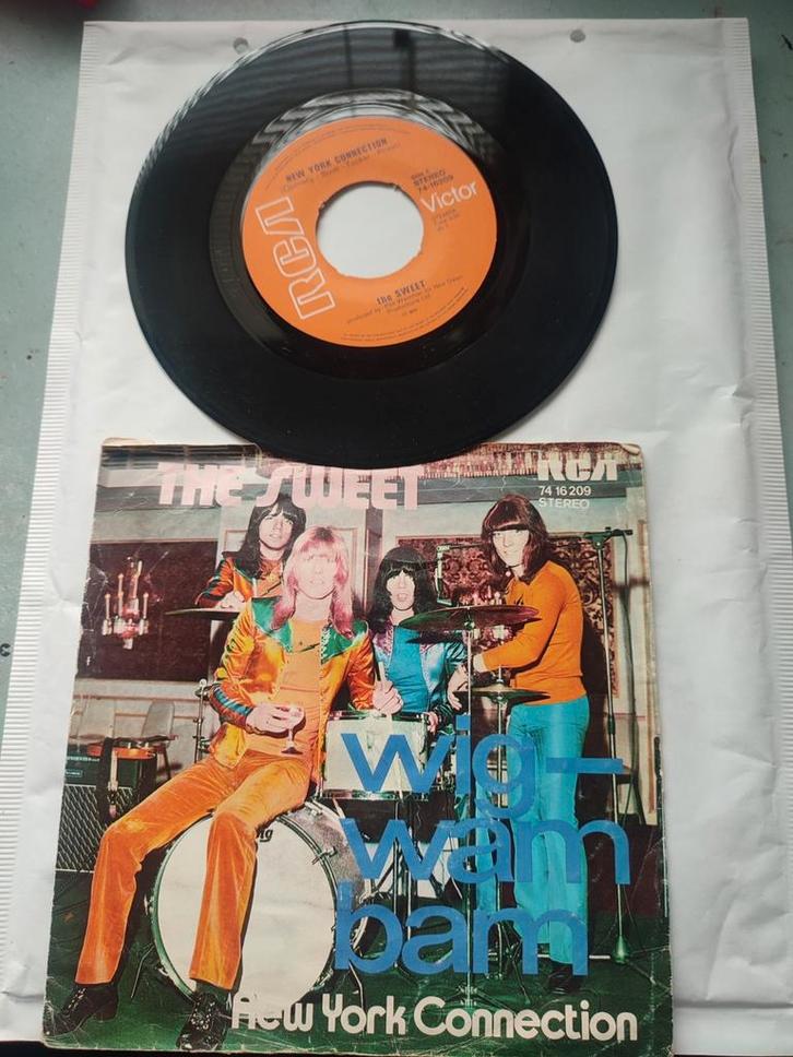 The Sweet - Wig-Wam Bam / New York Connection 7" Single, Cd's en Dvd's, Vinyl Singles, Gebruikt, Single, Rock en Metal, 7 inch