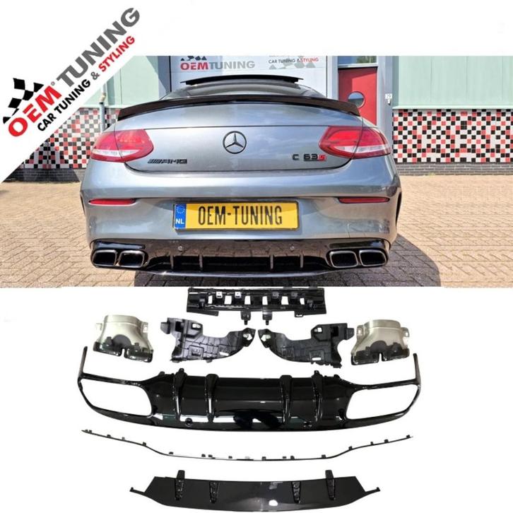 C63 AMG Diffuser voor coupe C205 A205 | 2014-2020|full black, Auto diversen, Tuning en Styling, Ophalen of Verzenden