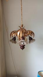 HANS KÖGL kroonluchter, palmblad uitvoering, schelpkapjes, Ophalen of Verzenden, Gebruikt, Metaal, Hollywood regency