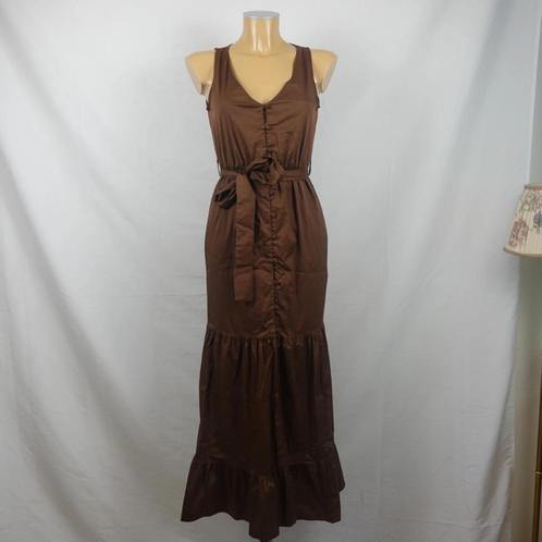 Fly Girl Italy Knoop Voor Gelaagde Maxi Jurk XS, Kleding | Dames, Jurken, Zo goed als nieuw, Maat 34 (XS) of kleiner, Bruin, Onder de knie