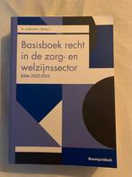 Basisboek recht zorg/welzijn 2022-2023, Boeken, Studieboeken en Cursussen, Boomjuridisch, Zo goed als nieuw, Gamma, HBO