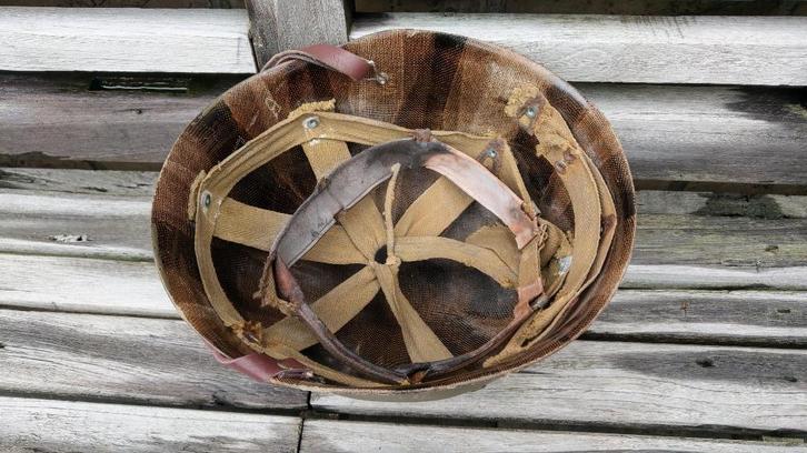 WWII US M1 helmet liner (Hood Rubber Company?), Verzamelen, Militaria | Tweede Wereldoorlog, Landmacht, Helm of Baret, Amerika