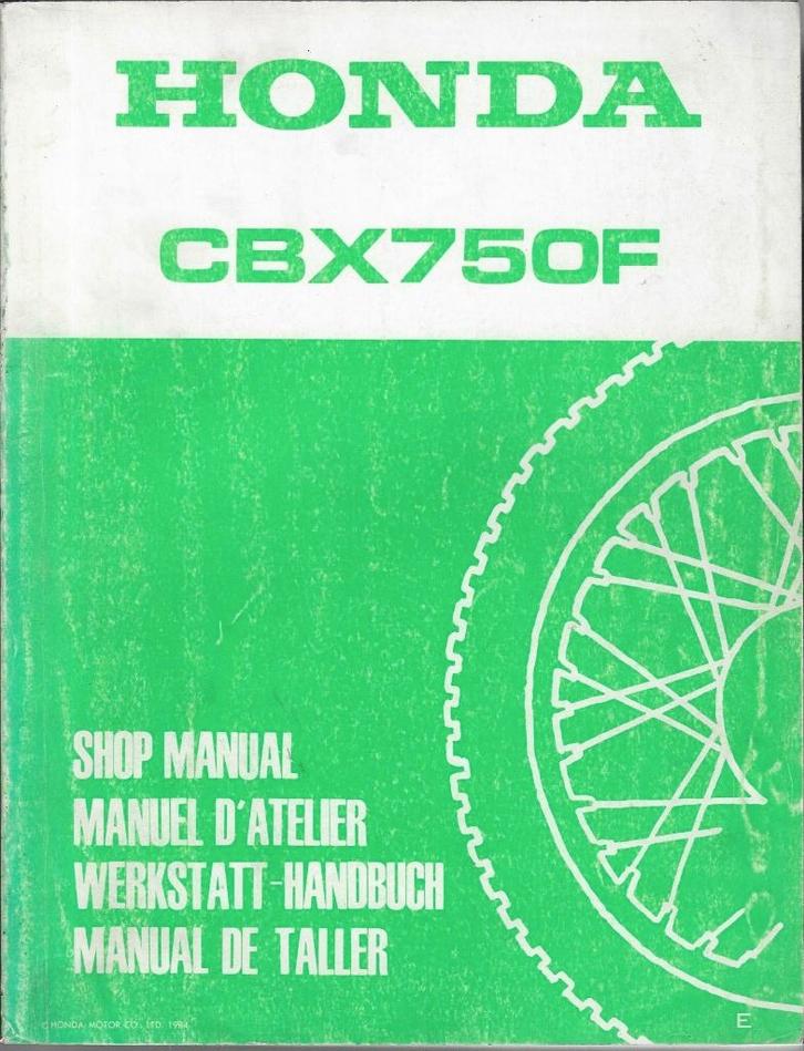 Honda CBX750 F shop manual (1478z) motor, Motoren, Handleidingen en Instructieboekjes, Honda, Ophalen of Verzenden