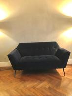 Bank, donkerblauw velours, merk Zuiver, 2 zitter. Ophalen., Huis en Inrichting, Ophalen, Overige materialen, 150 tot 200 cm, Tweepersoons