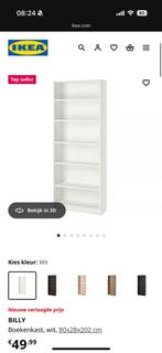 Billy boekenkast (wit), Huis en Inrichting, Ophalen, Minder dan 50 cm, 200 cm of meer, Zo goed als nieuw