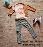 Shirtje Tiny Cottons maat 4yrs (116), oranje wit streepje, Jongen of Meisje, Ophalen of Verzenden, Shirt of Longsleeve, Tiny Cottons