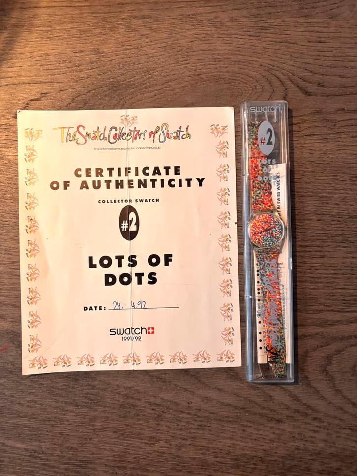 Swatch “Lots of Dots” Collector’s Swatch #2, Sieraden, Tassen en Uiterlijk, Horloges | Heren, Zo goed als nieuw, Overige materialen