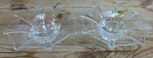 2 Kristallen kandelaars, RCR, Royal Crystal Rock, Huis en Inrichting, Woonaccessoires | Kandelaars en Kaarsen, Zo goed als nieuw