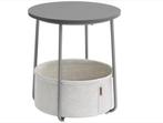 Salontafel - Met Stoffen Mand - Grijs/Beige, Huis en Inrichting, Ophalen, Rechthoekig, Minder dan 55 cm, 60 cm of meer
