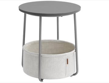 Salontafel - Met Stoffen Mand - Grijs/Beige beschikbaar voor biedingen