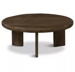 Salontafel Walnoot Finish Ø 80x36 cm, Huis en Inrichting, 50 tot 100 cm, Rond, Nieuw, Minder dan 50 cm