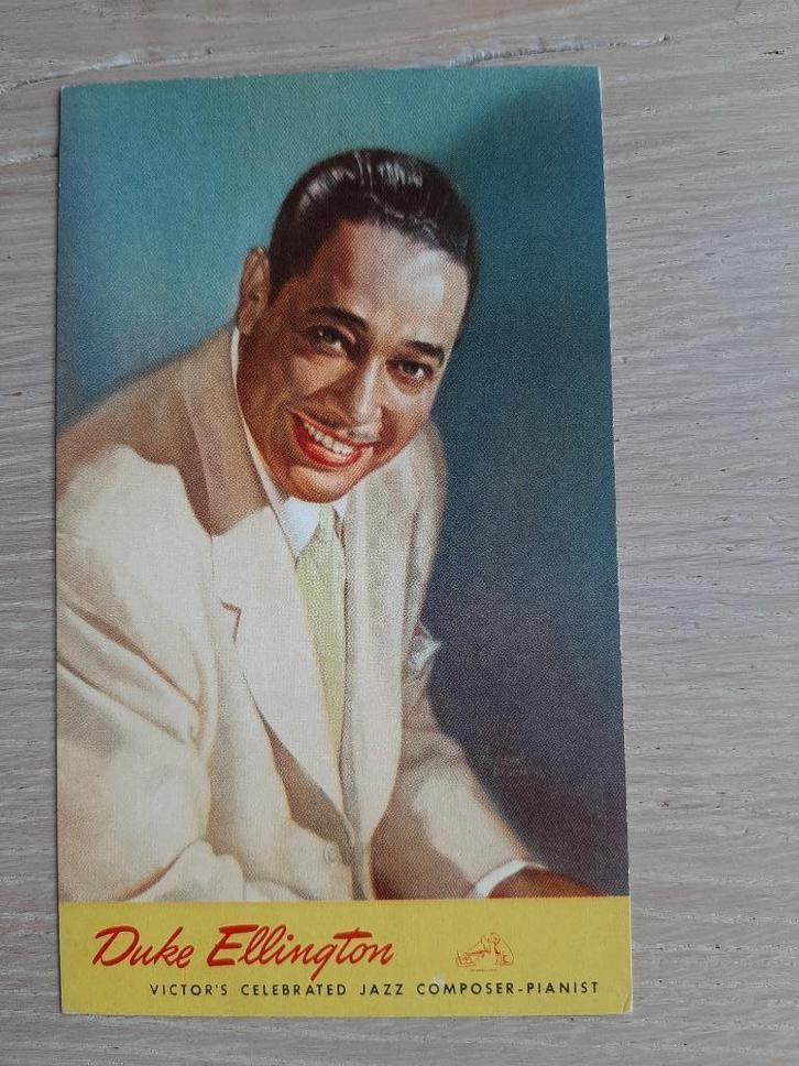promotiekaart Jazz muzikant Duke Ellington , RCA jr40-50?, Verzamelen, Ansichtkaarten | Themakaarten, Ongelopen, 1940 tot 1960