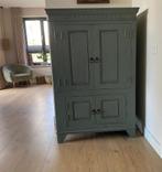 Buffet kast teak hout kleur groen, Ophalen, Met deur(en), 100 tot 150 cm, Teakhout