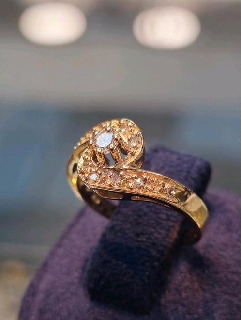 Prachtige Diamant gouden ring 14k 0.30 ct, Sieraden, Tassen en Uiterlijk, Ringen, Nieuw, 17 tot 18, Goud, Goud, Ophalen of Verzenden