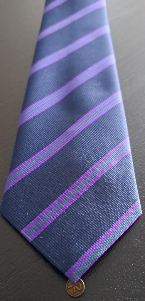 Nationale Nederlanden stropdas paarse strepen, Verzamelen, Ophalen of Verzenden, Nieuw, Gebruiksvoorwerp