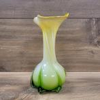 Murano Calla Lelie glas geel groene bloemenvaas, Antiek en Kunst, Ophalen of Verzenden
