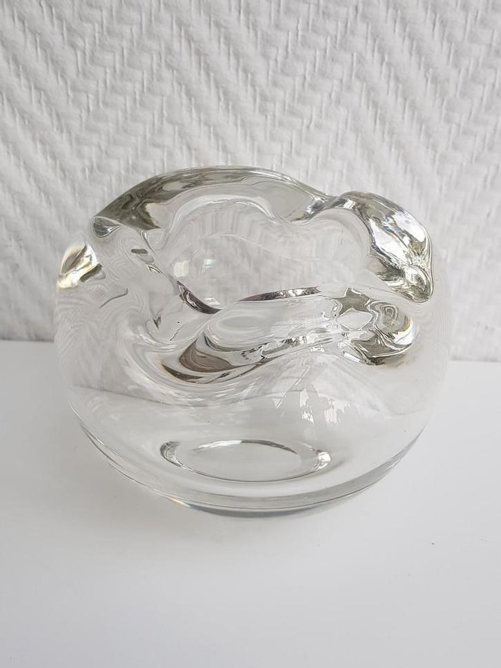 J506 Copier Leerdam asbak, ong. d12,5 x h 9,5 cm, Antiek en Kunst, Antiek | Glas en Kristal, Ophalen of Verzenden