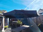 Zweefparasol, oersterk antraciet, diameter 4,5m, Tuin en Terras, Ophalen, Waterdicht, 3 tot 4 meter, Zweefparasol