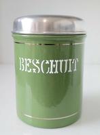 Oude BK Emaille Beschuitbus Reseda Groen Keukenemaille, Antiek en Kunst, Antiek | Emaille, Verzenden